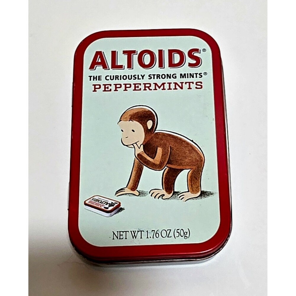 Collectible Altoids Curiously Strong Peppermints Tin With Curious George